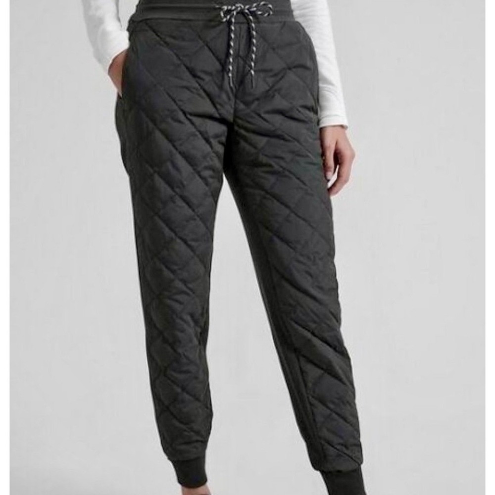 Athleta Jogger Pants Apres Ski Down Quilted Insulated Black Size 4